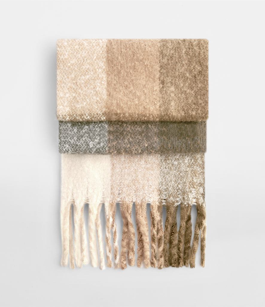 Ladies Brown VELA Fluffy Scarf