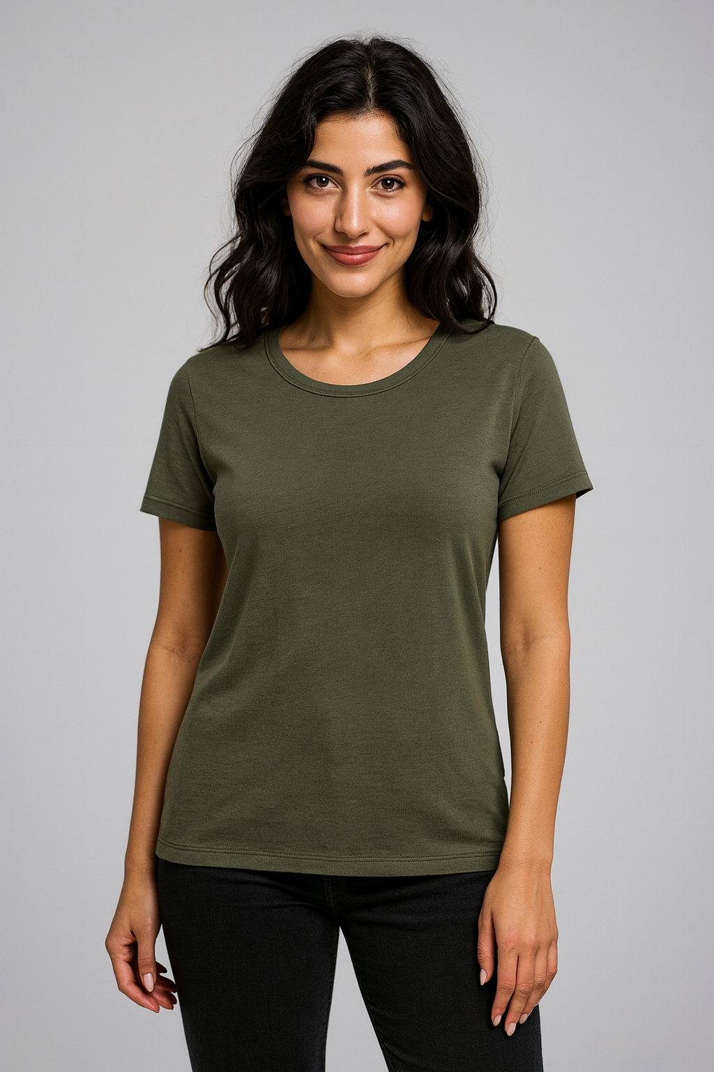 Ladies LUX Faded-Effect Straight-Fit T-shirt