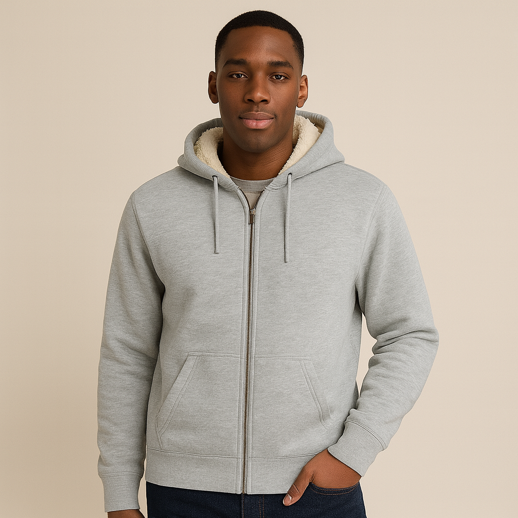 Mens LUX Zipped Sherpa Hoodie