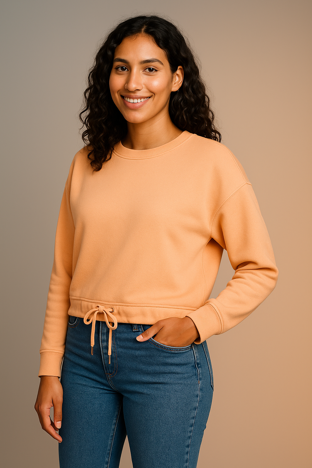 Ladies LUX Cropped Premium Sweater