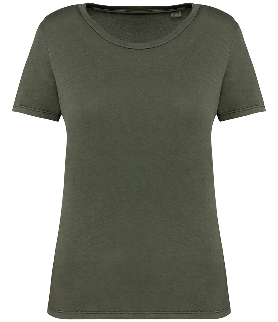 Ladies LUX Faded-Effect Straight-Fit T-shirt