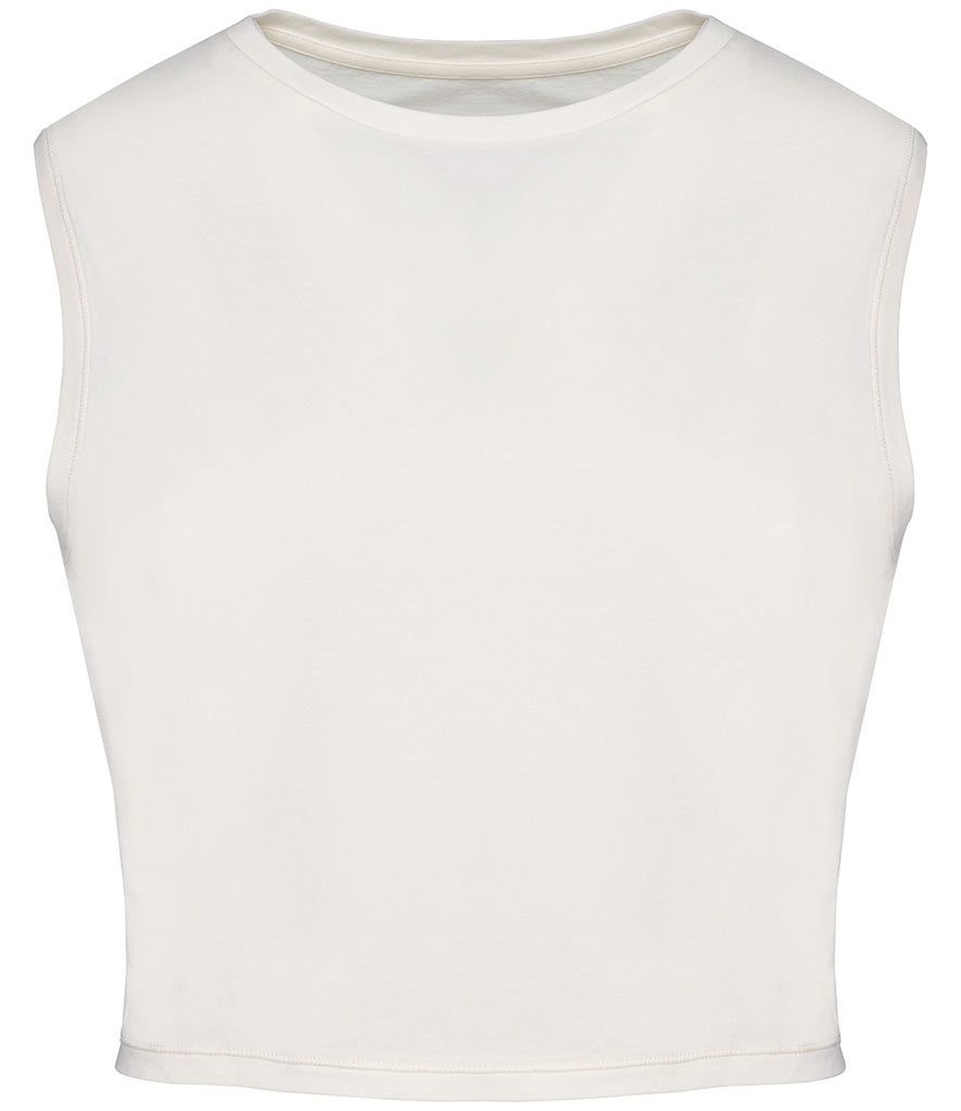 Ladies CROP Washed-Effect Tank Top