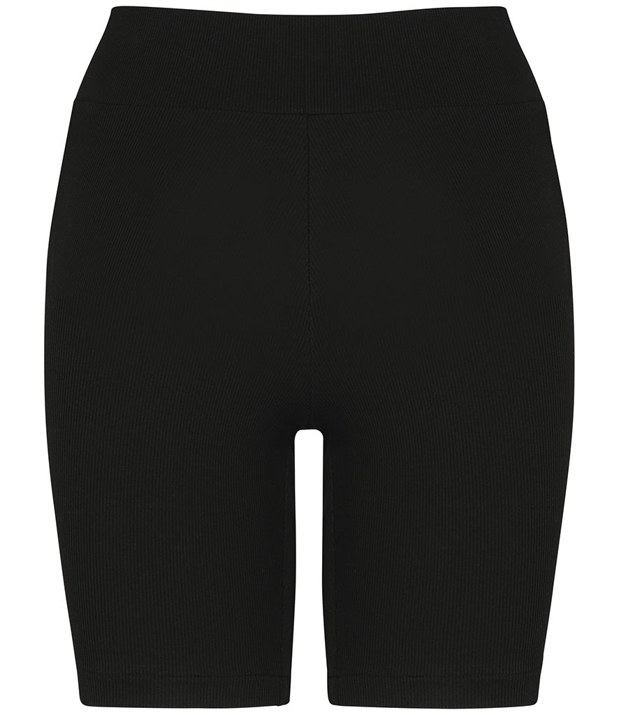 Ladies DRVN Black Ribbed Shorts