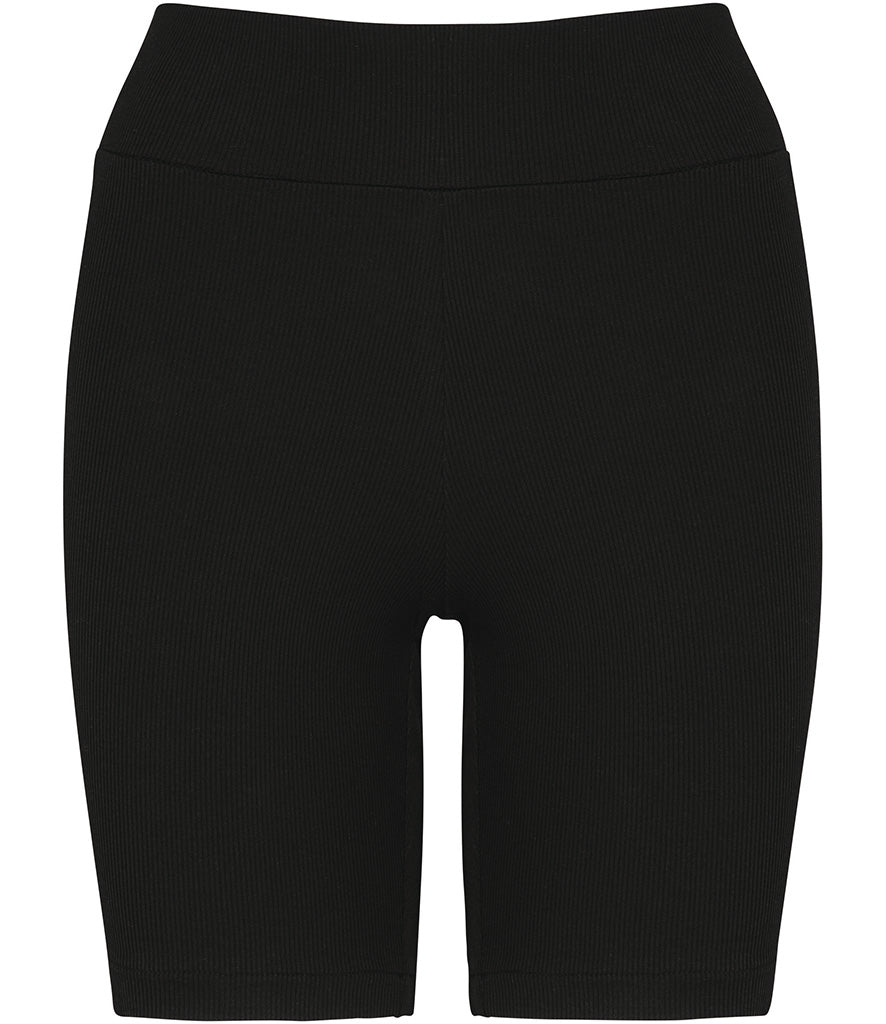 Ladies DRVN Black Ribbed Shorts